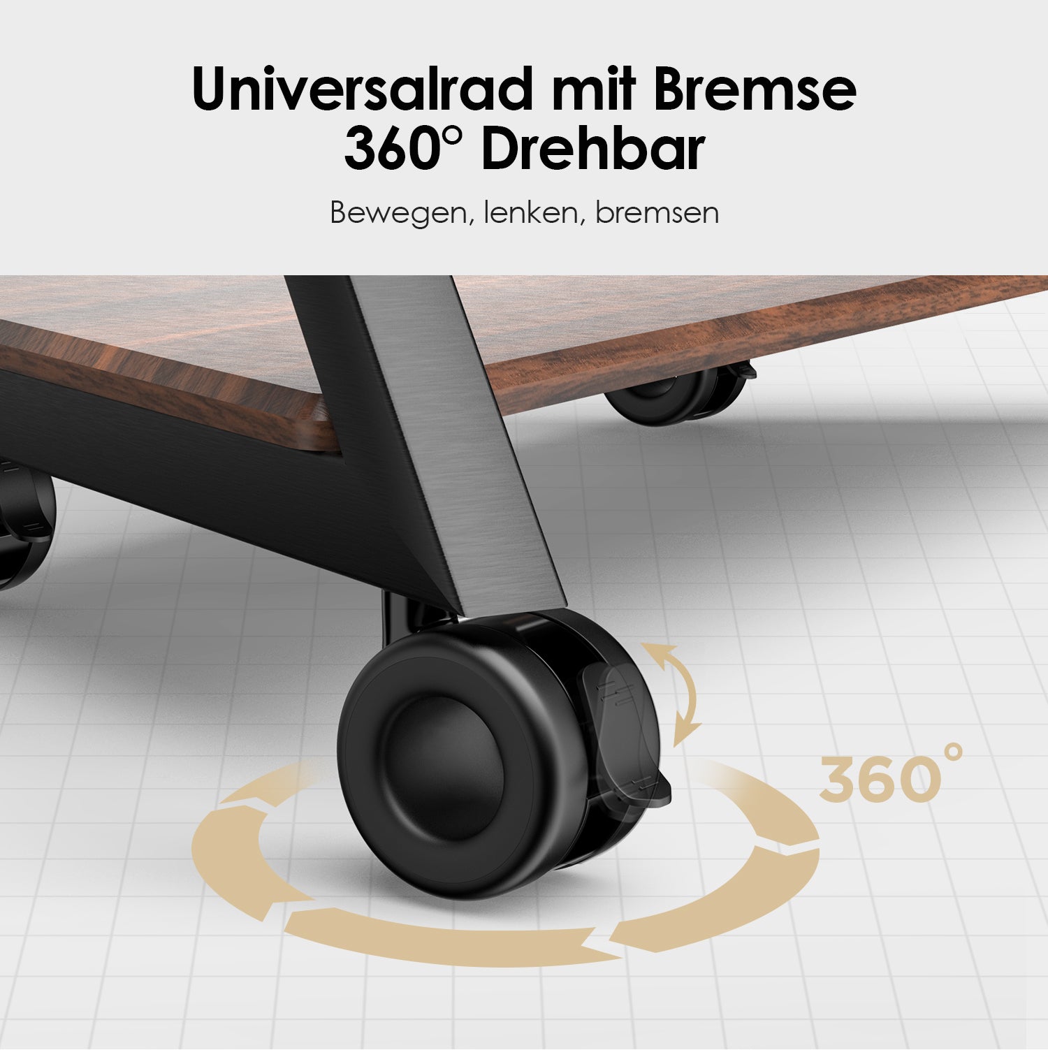 Universalrollen mit Bremse ™ Für Holzparkett (4 Stk)