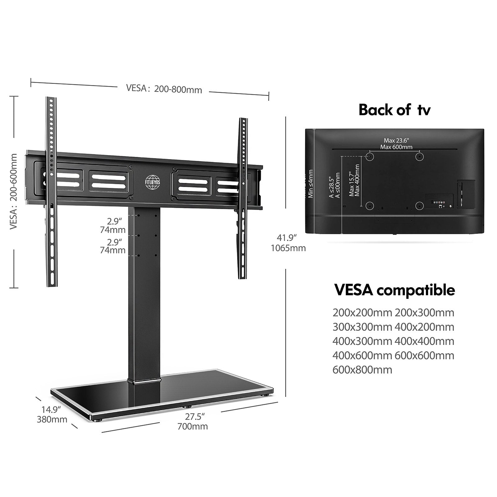 TV tafelstandaard serie-S 50-85 inch