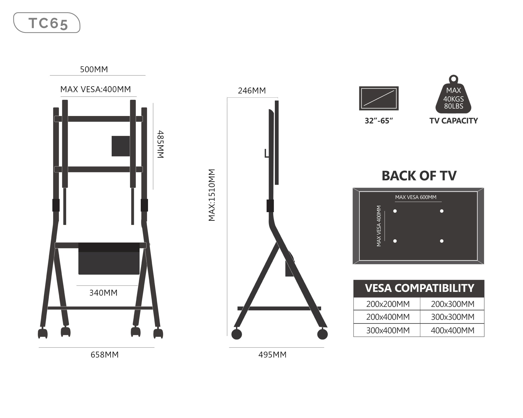 Floor TV Stand Collector Series for 46-65 inch