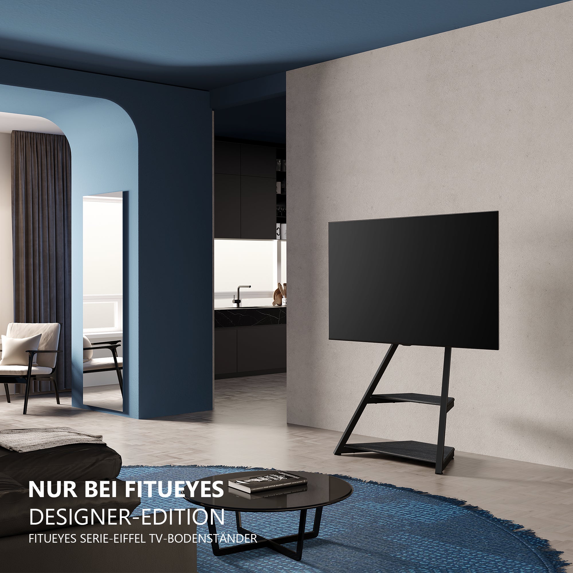 Vloer TV meubel met wielen Eiffel serie voor 43-75 inch